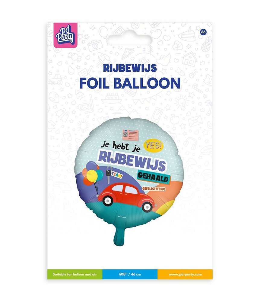 Paper Dreams Rijbewijs Helium Ballon 45cm Leeg | per stuk Paper Dreams Rijbewijs Helium Ballon 45cm Leeg | per stuk