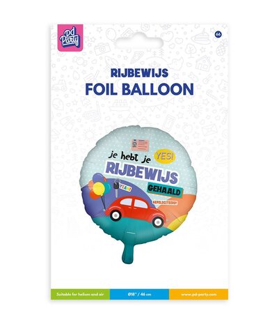 Paper Dreams Rijbewijs Helium Ballon 45cm Leeg | per stuk Paper Dreams Rijbewijs Helium Ballon 45cm Leeg | per stuk