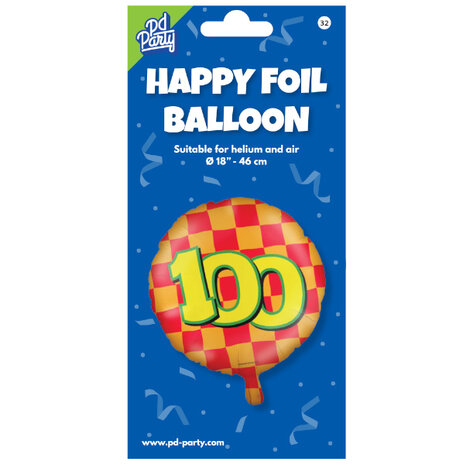 Paper Dreams Helium balloon 100 years party 45cm | per piece Paper Dreams Helium balloon 100 years party 45cm | per piece