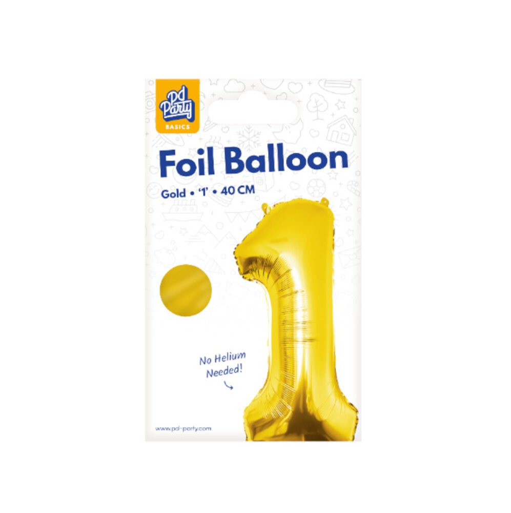 Paper Dreams Folienballon 1 Gold 40 cm | pro Stück