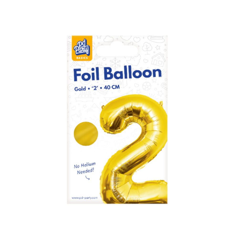Paper Dreams Folienballon 2 Gold 40cm | pro Stück
