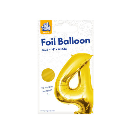 Paper Dreams Folienballon 4 Gold 40cm | pro Stück