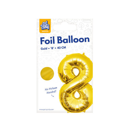 Paper Dreams Folienballon 8 Gold 40cm | pro Stück