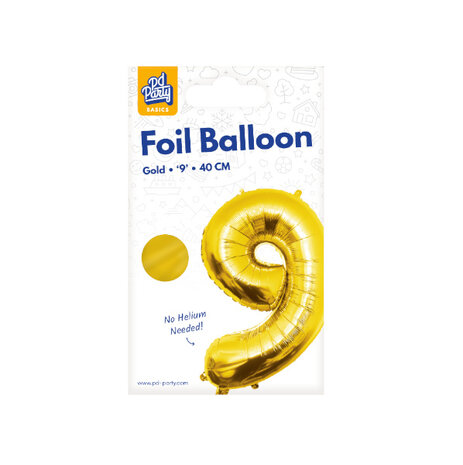 Paper Dreams Balloon Foil 9 Gold 40cm | per piece