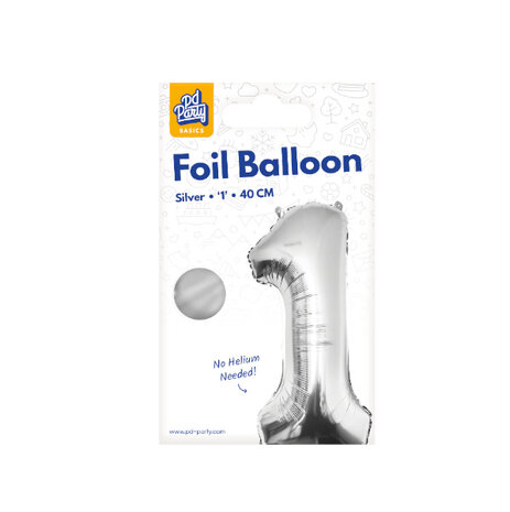 Paper Dreams Folienballon 1 Silber 40 cm | pro Stück