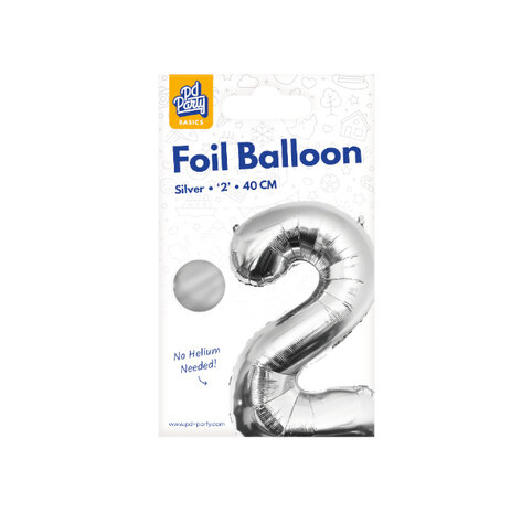 Paper Dreams Folienballon 2 Silber 40 cm | pro Stück