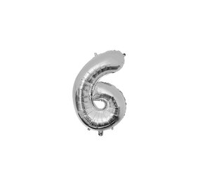 Paper Dreams Ballon Folie 6 Zilver 40cm | per stuk