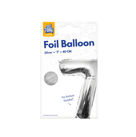 Paper Dreams Ballon Folie 7 Zilver 40cm | per stuk Paper Dreams Ballon Folie 7 Zilver 40cm | per stuk