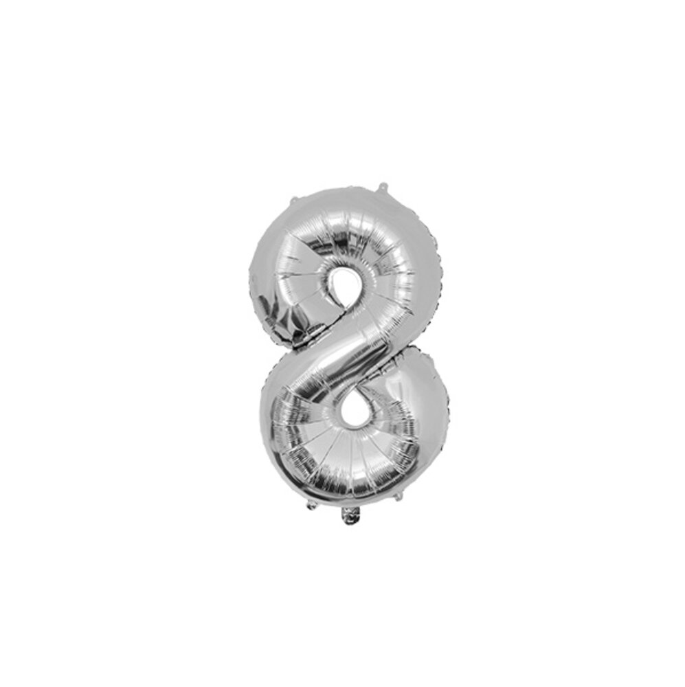 Paper Dreams Ballon Folie 8 Zilver 40cm | per stuk Paper Dreams Ballon Folie 8 Zilver 40cm | per stuk