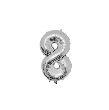 Paper Dreams Ballon Folie 8 Zilver 40cm | per stuk Paper Dreams Ballon Folie 8 Zilver 40cm | per stuk
