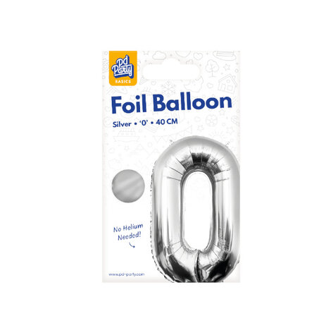 Paper Dreams Folienballon 0 Silber 40 cm | pro Stück