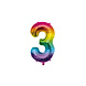 Paper Dreams Balloon Foil Number 3 Rainbow 40cm | per piece