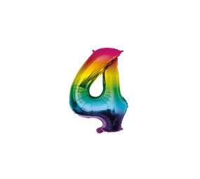Paper Dreams Ballon en aluminium numéro 4 arc-en-ciel 40 cm | à l'unité