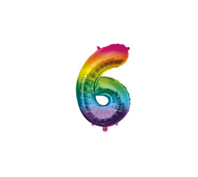 Paper Dreams Balloon Foil Number 6 Rainbow 40cm | per piece