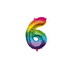 Paper Dreams Balloon Foil Number 6 Rainbow 40cm | per piece Paper Dreams Balloon Foil Number 6 Rainbow 40cm | per piece