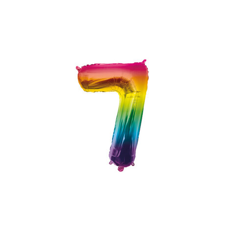 Paper Dreams Ballon en aluminium numéro 7 arc-en-ciel 40 cm | à l'unité