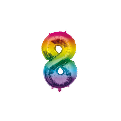 Paper Dreams Balloon Foil Number 8 Rainbow 40cm | per piece