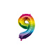 Paper Dreams Balloon Foil Number 9 Rainbow 40cm | per piece