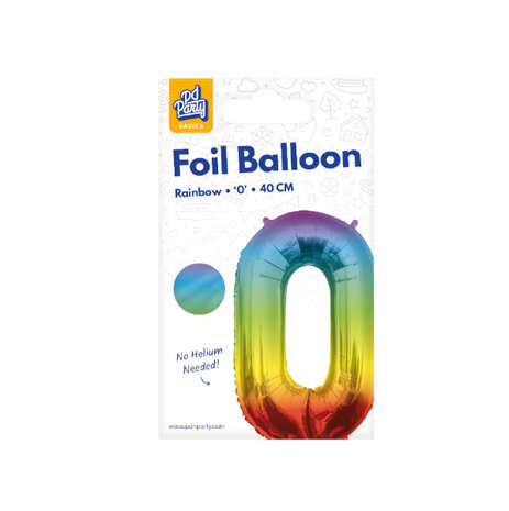 Paper Dreams Balloon Foil Number 0 Rainbow 40cm | per piece