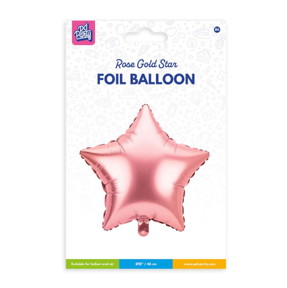 Paper Dreams Helium Ballon Ster Rosegoud 46cm Leeg | per stuk Paper Dreams Helium Ballon Ster Rosegoud 46cm Leeg | per stuk