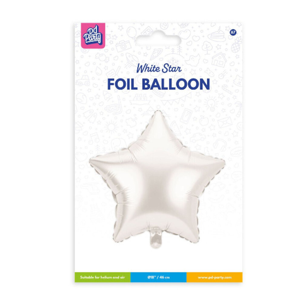 Paper Dreams Helium Ballon Ster Wit 46cm Leeg | per stuk
