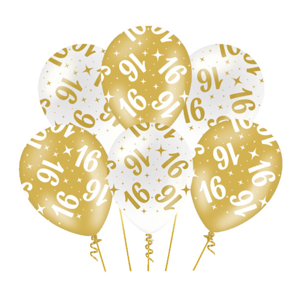 Paper Dreams Schicke Luftballons zum 16. Geburtstag, 30 cm | 6 Stück