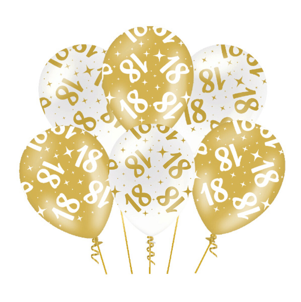 Paper Dreams Ballonnen 18 jaar Fancy 30cm | 6 stuks Paper Dreams Ballonnen 18 jaar Fancy 30cm | 6 stuks