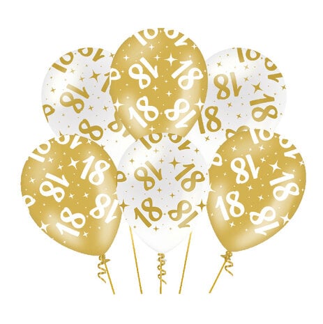 Paper Dreams Ballonnen 18 jaar Fancy 30cm | 6 stuks Paper Dreams Ballonnen 18 jaar Fancy 30cm | 6 stuks