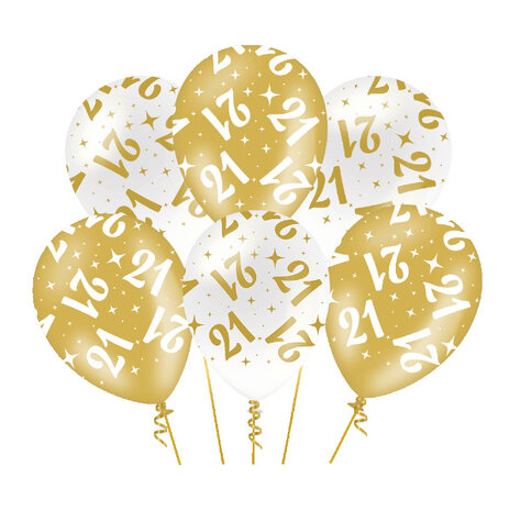 Paper Dreams Ballonnen 21 jaar Fancy 30cm | 6 stuks Paper Dreams Ballonnen 21 jaar Fancy 30cm | 6 stuks