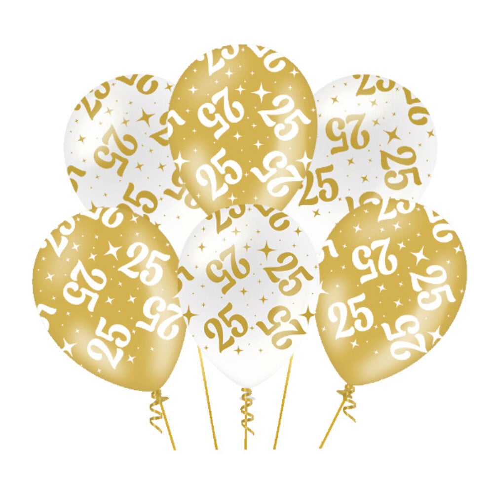Paper Dreams Ballonnen 25 jaar Fancy 30cm | 6 stuks