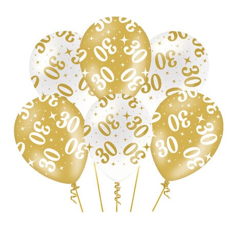 Paper Dreams Ballonnen 30 jaar Fancy 30cm | 6 stuks