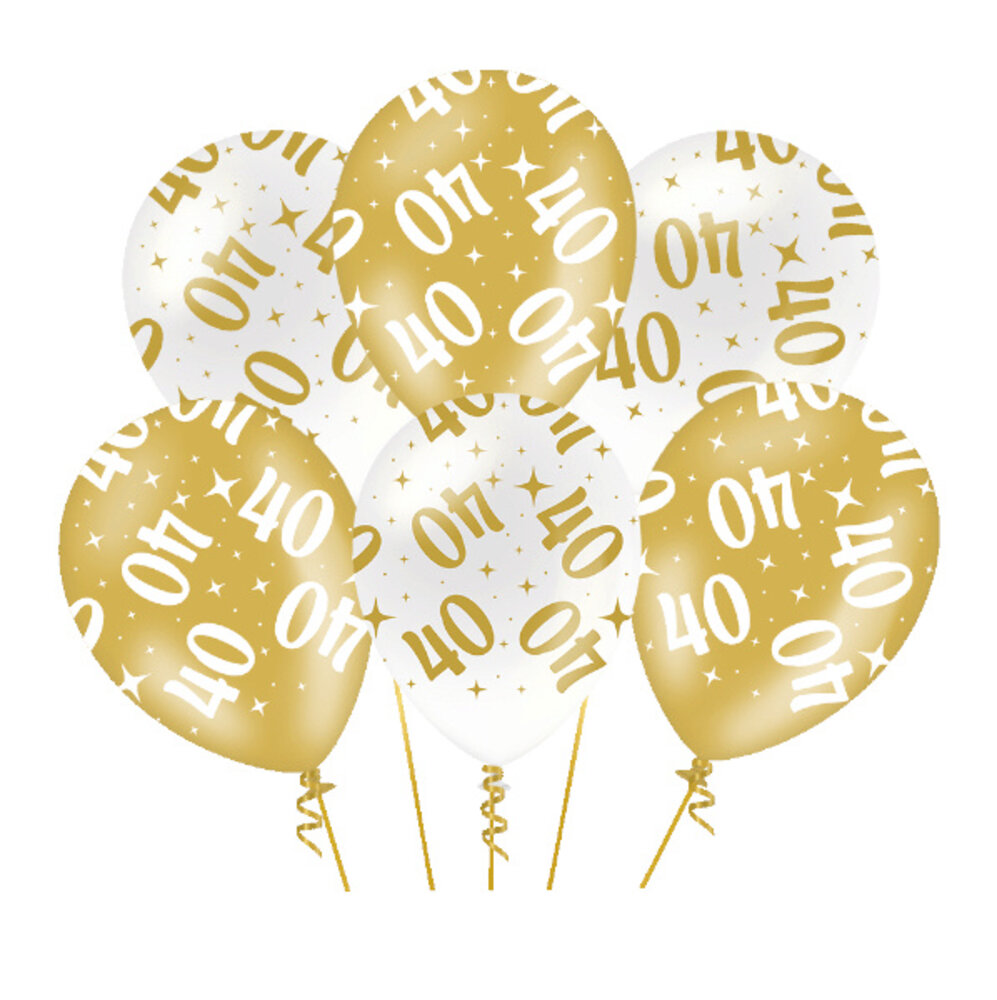 Paper Dreams Ballonnen 40 jaar Fancy 30cm | 6 stuks Paper Dreams Ballonnen 40 jaar Fancy 30cm | 6 stuks