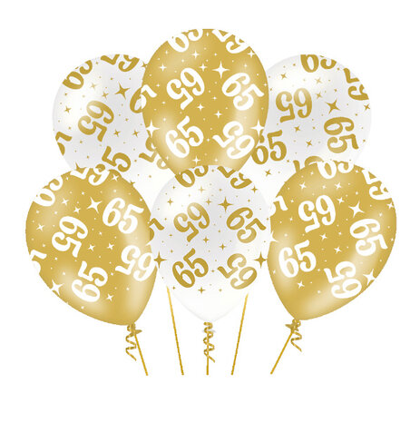 Paper Dreams Elegante Luftballons zum 65. Geburtstag, 30 cm | 6 Stück