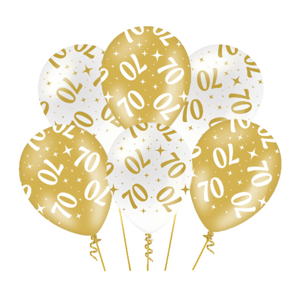 Paper Dreams Elegante Luftballons zum 70. Geburtstag, 30 cm | 6 Stück