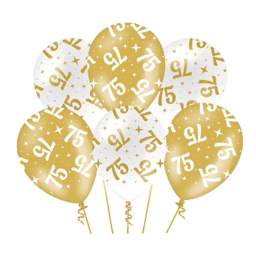 Paper Dreams Elegante Luftballons zum 75. Geburtstag, 30 cm | 6 Stück