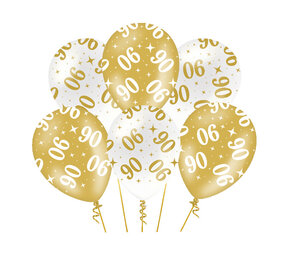 Paper Dreams Ballonnen 90 jaar Fancy 30cm | 6 stuks