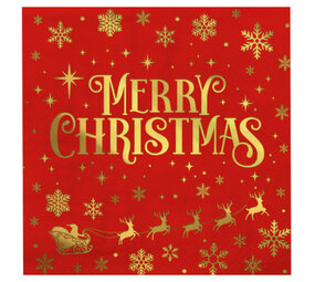 Paper Dreams Christmas Napkins Merry Christmas Red 33x33cm | 16 pieces