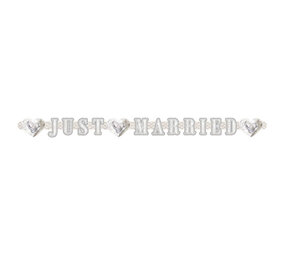 Folat Letterslinger Just Married Ringen 215cm | per stuk Folat Letterslinger Just Married Ringen 215cm | per stuk