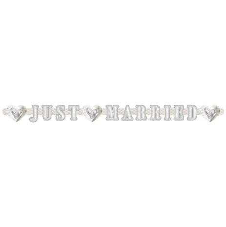 Folat Buchstabengirlande „Just Married“ mit Ringen, 215 cm | pro Stück