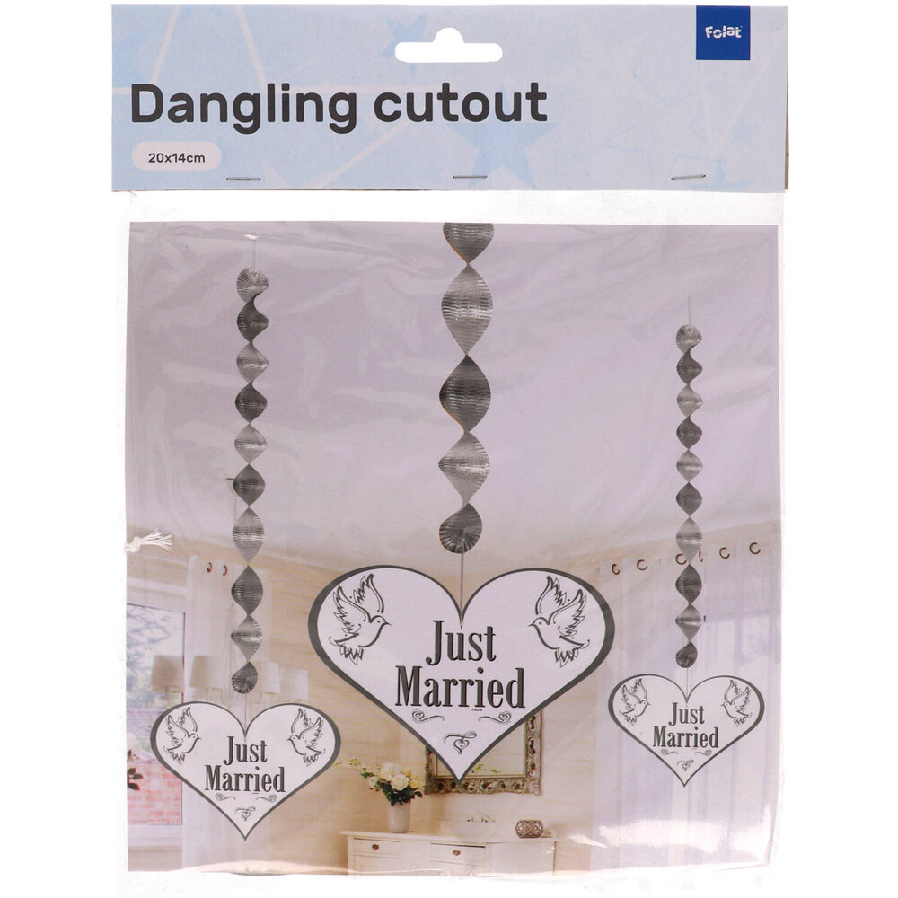 Folat Hangdecoratie Just Married  75cm | 3 stuks