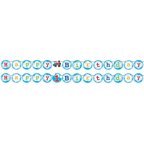Creative Converting Guirlande de lettres « Joyeux anniversaire » en forme de train 300 x 15 cm | à l’unité
