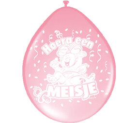 Folat Ballonnen Hoera een Meisje 30cm | 8 stuks Folat Ballonnen Hoera een Meisje 30cm | 8 stuks