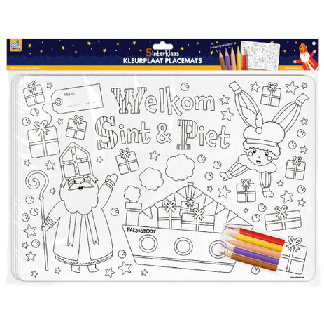 Paper Dreams Sinterklaas Kleurplaat Placemats | 4 stuks Paper Dreams Sinterklaas Kleurplaat Placemats | 4 stuks