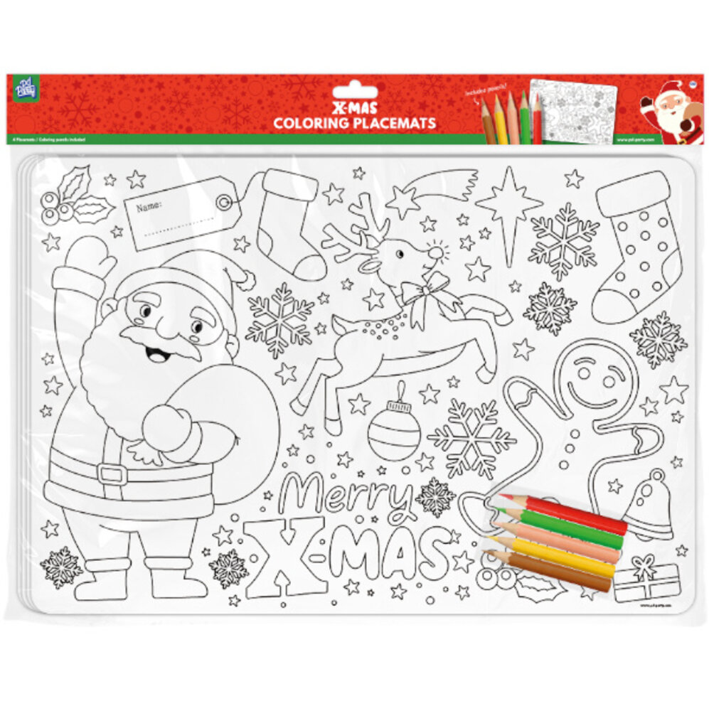 Paper Dreams Sets de table à colorier pour Noël | 4 pièces Paper Dreams Sets de table à colorier pour Noël | 4 pièces