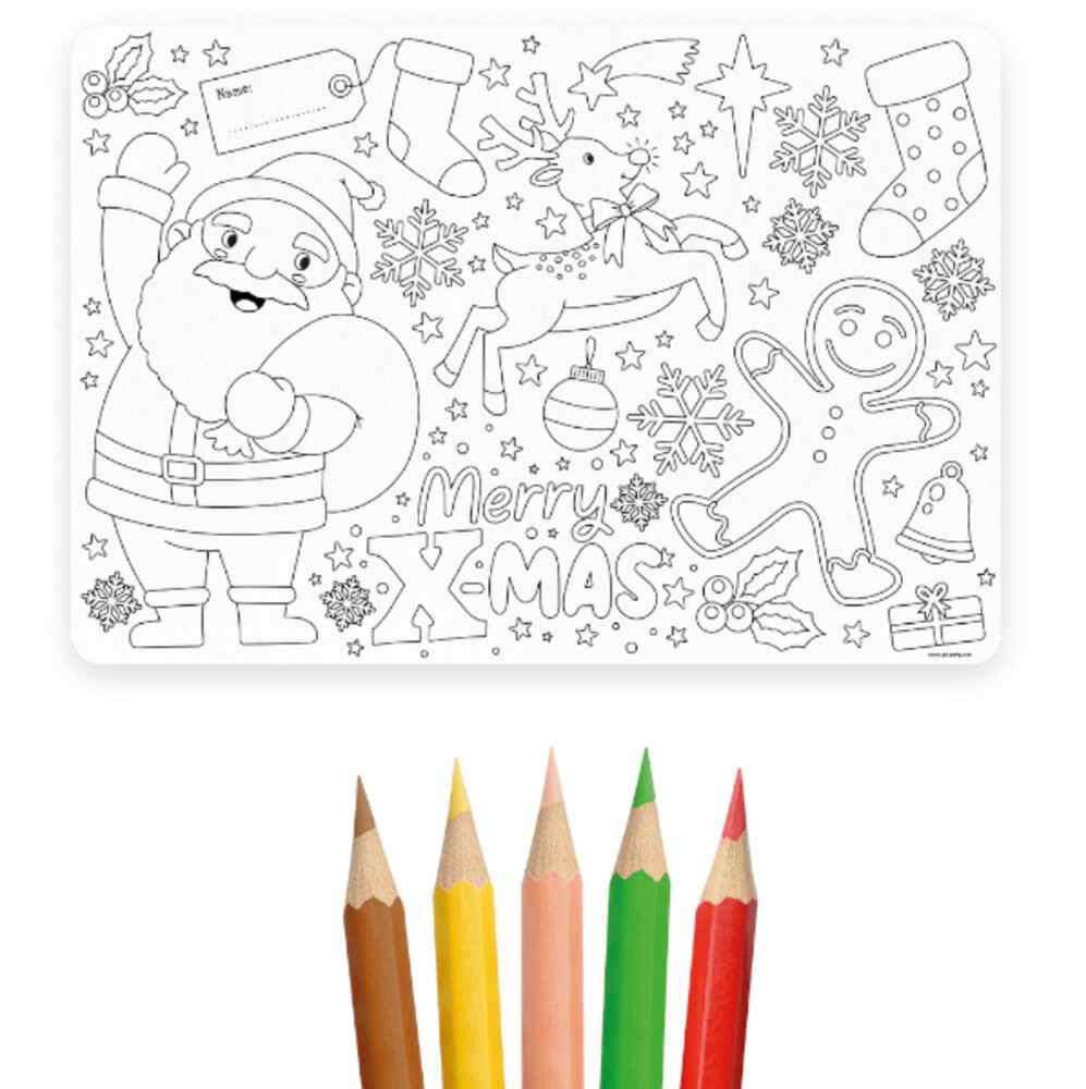 Paper Dreams Kerst Kleurplaat Placemats | 4 stuks Paper Dreams Kerst Kleurplaat Placemats | 4 stuks