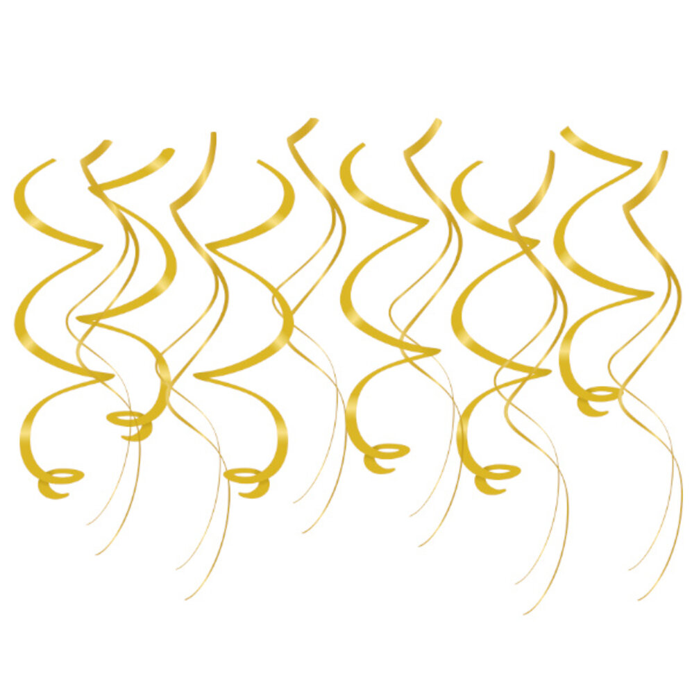Paper Dreams Decoratie Swirls Goud 70cm | 12 stuks Paper Dreams Decoratie Swirls Goud 70cm | 12 stuks