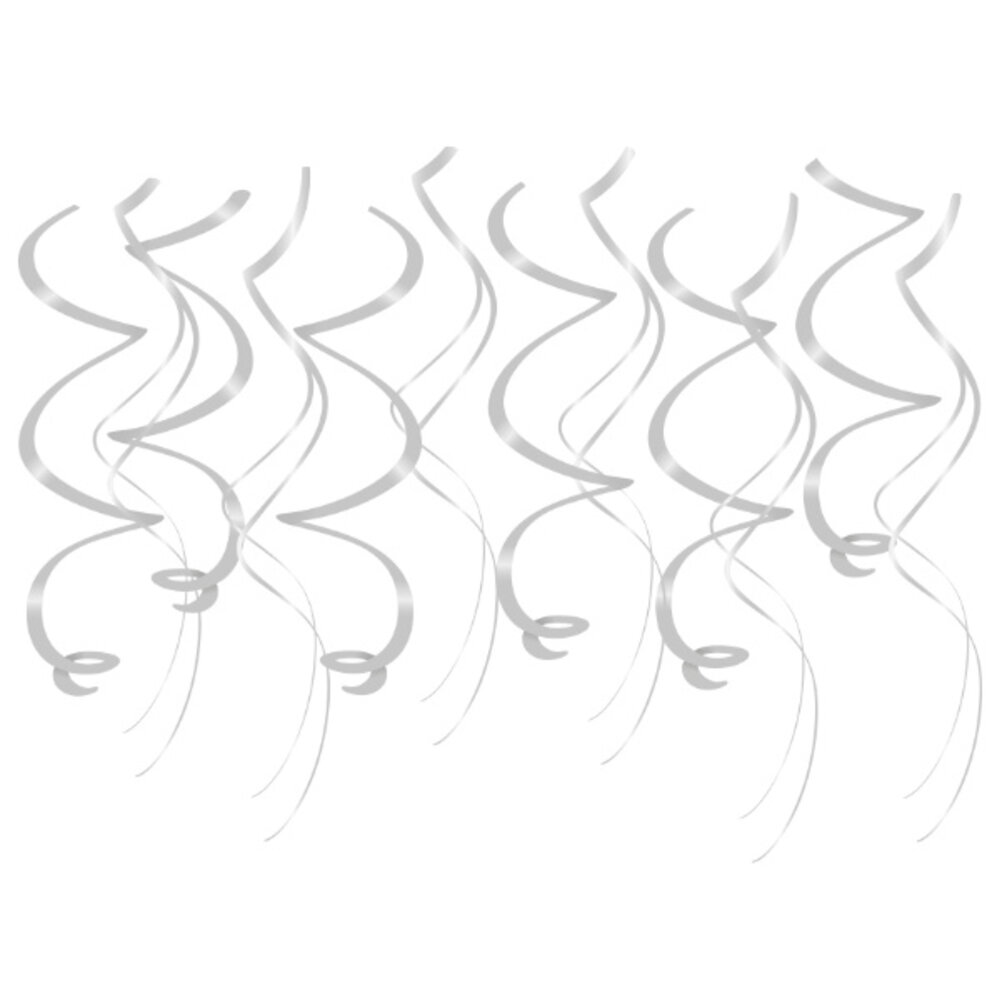 Paper Dreams Decoratie Swirls Zilver 70cm | 12 stuks Paper Dreams Decoratie Swirls Zilver 70cm | 12 stuks