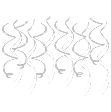 Paper Dreams Decoratie Swirls Zilver 70cm | 12 stuks Paper Dreams Decoratie Swirls Zilver 70cm | 12 stuks