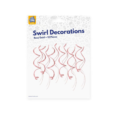 Paper Dreams Decoratie Swirls Rosegoud 70cm | 12 stuks Paper Dreams Decoratie Swirls Rosegoud 70cm | 12 stuks