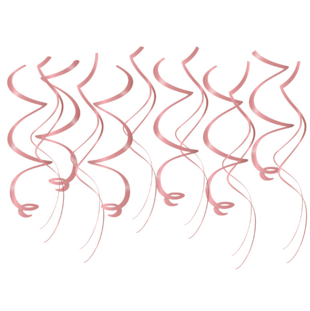 Paper Dreams Decoratie Swirls Rosegoud 70cm | 12 stuks Paper Dreams Decoratie Swirls Rosegoud 70cm | 12 stuks